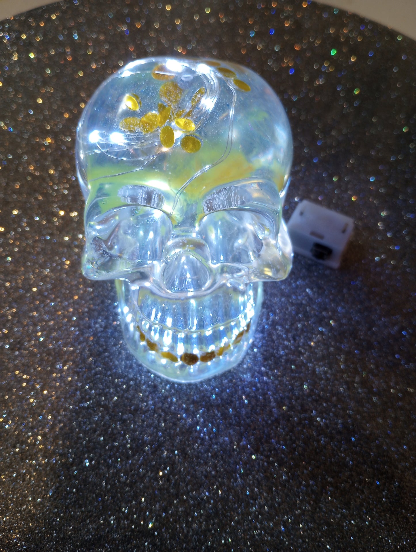 Clear skull with lights
