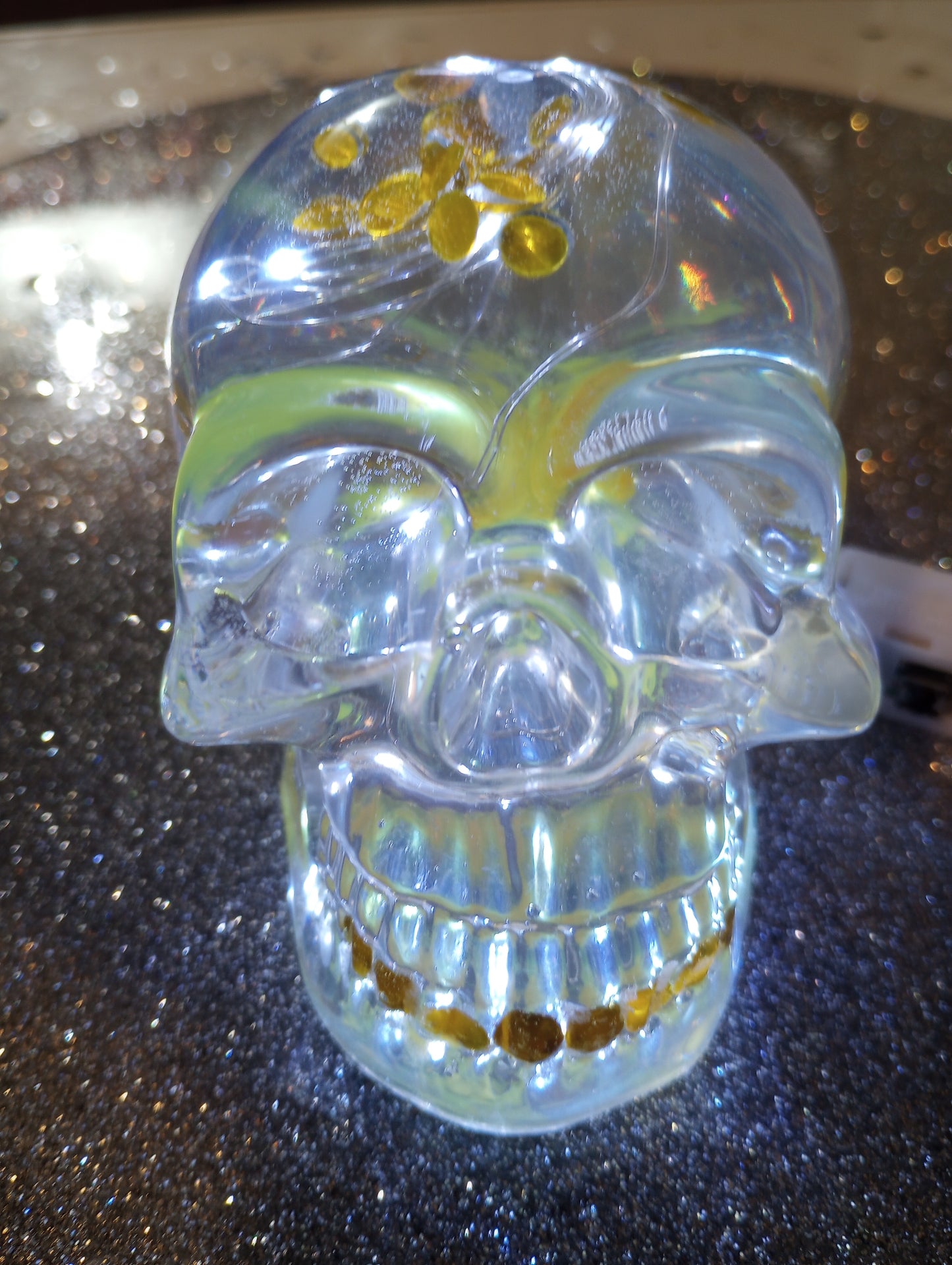Clear skull with lights