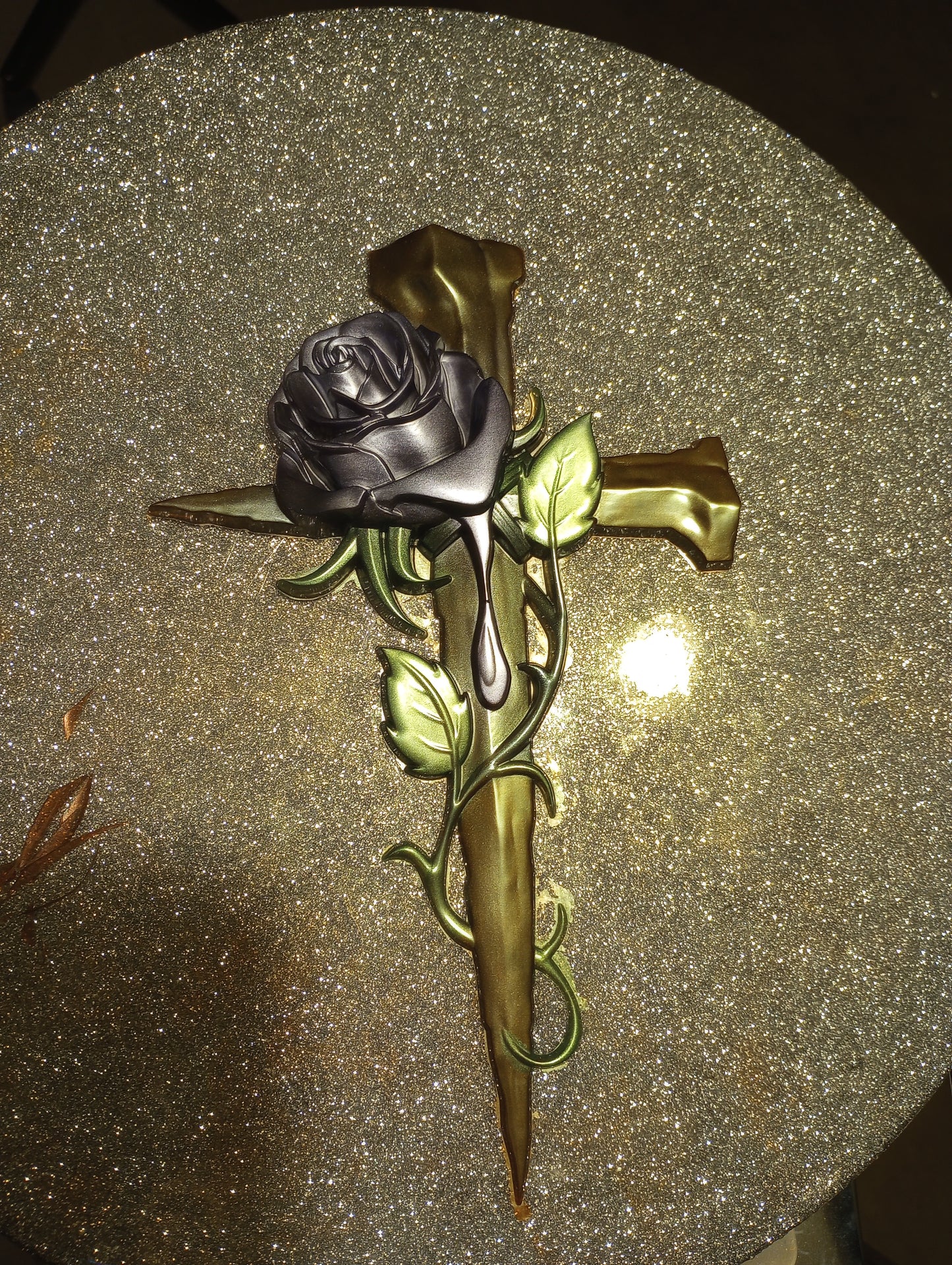 Cross with rose