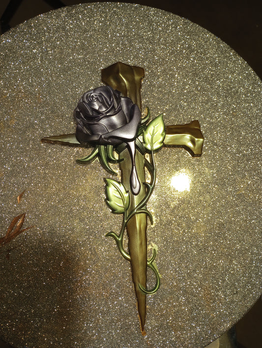 Cross with rose