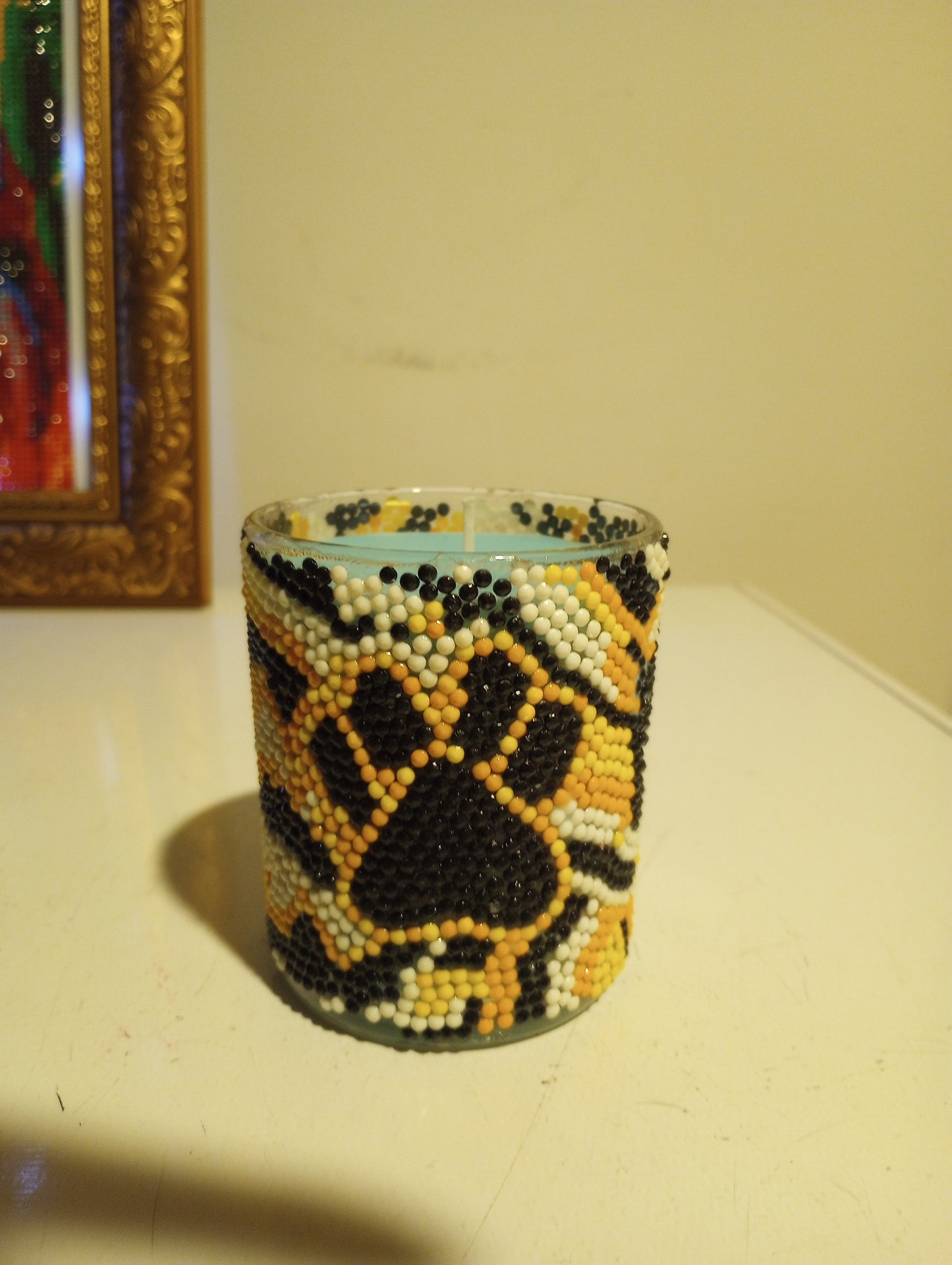 Paw diamond art candle