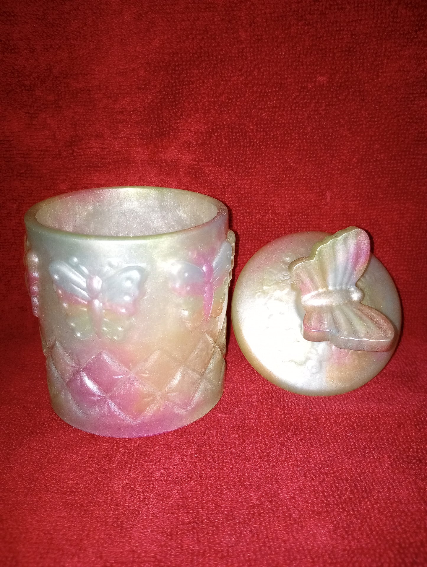 Pastel butterfly jar